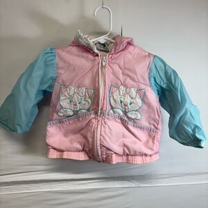 Vintage Alpine Way Cat Pink Color Block Jacket Size 3T